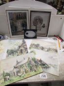 4 unframed Lincoln scene watercolours including Railway bridge initialed and dated R.G.