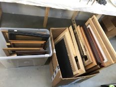 A large quantity of wooden frames.