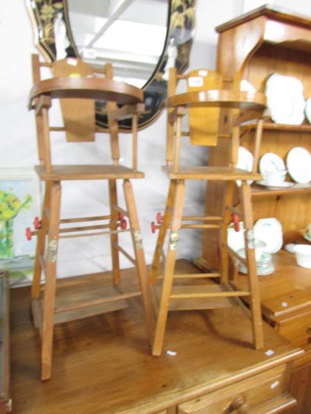 2 vintage dolls high chairs.