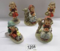 5 Goebel figurines,.