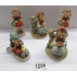 5 Goebel figurines,.