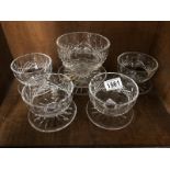 6 Waterford crystal dessert bowls.