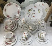 14 pieces of Paragon Elizabeth Rose teaware and 36 pieces of Staffordshire tea ware.
