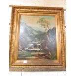 A late 19th / early 20th century oil on canvas scene in the 'Conway Valley', initialed to rear.