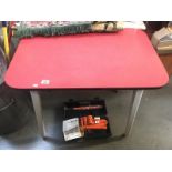 A vintage formica top kitchen table.