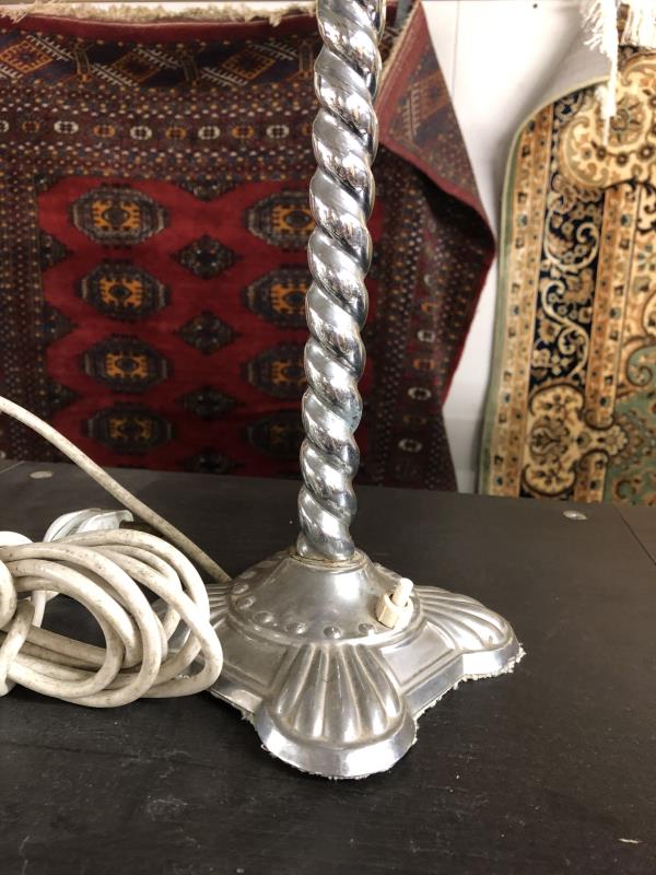An art deco chrome table lamp with shade. - Image 2 of 4