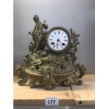 A French spelter mantle clock.