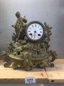 A French spelter mantle clock.