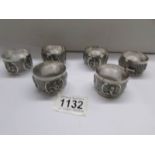 A good set of 6 Indian silver napkin rings.