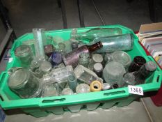 A large collection of glass bottles all dug up in a house in Faldingworth including Market Rasen