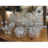 A quantity of glassware including Royal crystal rock and paper weight etc.