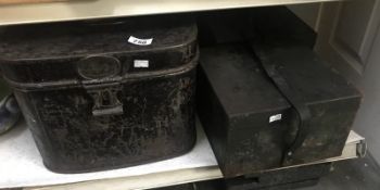 3 storage tins including John Shepherd Sheffield hat tin a/f.