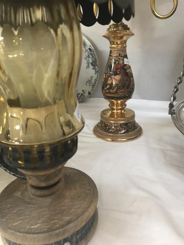 A branch oil lamp style electric table lamp and 1 other. - Image 2 of 2