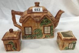 A 3 piece cottage ware tea set by Westminster, Staffordshire.