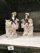 A pair of victorian Staffordshire flat back figures.