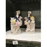 A pair of victorian Staffordshire flat back figures.