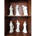 6 Royal Worcester figures sculpted by Maureen Halson - Sweet Dreams, First Touch (a/f),