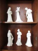 6 Royal Worcester figures sculpted by Maureen Halson - Sweet Dreams, First Touch (a/f),