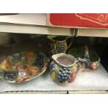 2 Sylvac 'fruitware' jugs and 2 Sylvac 'fruitware' bowls.