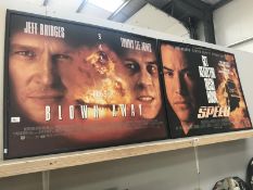 2 framed film posters, Blown Away and Speed.