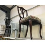 3 chairs - 1 lyre-backed dining chair, 1 painted child 'lloyd loom' type and 1 bent wood.