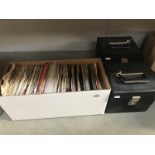 A box and 2 cases of 45rpm single records.