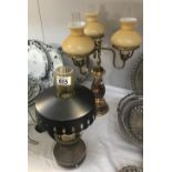 A branch oil lamp style electric table lamp and 1 other.