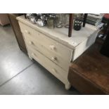 A Victorian painted pine chest of drawers.