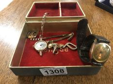 2 9ct gold watch heads, both a/f etc.