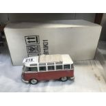 A 1962 Volkswagen microbus Franklin Mint diecast model.