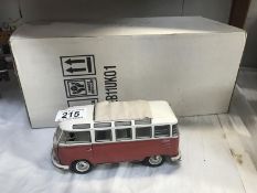 A 1962 Volkswagen microbus Franklin Mint diecast model.