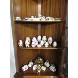 A collection of china trinket boxes and other china ware.