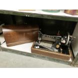 A Singer sewing machine.