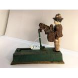 A vintage cast iron 'Monkey Bank' mechanical money box, a/f.