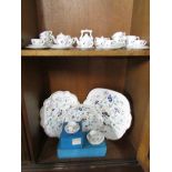 A collection of Coalport Pageant china items including miniatures (2 shelves).