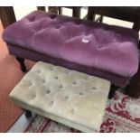 2 upholstered footstools.