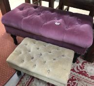 2 upholstered footstools.