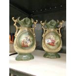 A pair of 19th century Staffordshire vases.