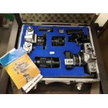 A Praktica Noa 1B camera, A Praktica LTL 3 camera, 2 extra lenses, accessories and case,.