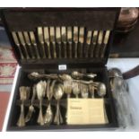 A canteen of Eurasco bronze cutlery and additional matching cutlery.