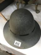 A tin helmet.