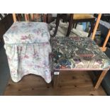 2 fabric covered stools.