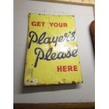 An enamel Player's Please sign,