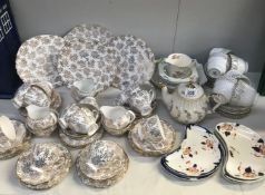 56 pieces of Royal Vale tea ware, 21 pieces of Duchess raindrops tea ware,