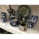 A mixed lot of Wedgwood style jasper ware.