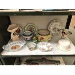 A mixed lot of ceramics including dishes, plates, cheese dish etc.