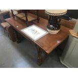 A mid oak refectory table.