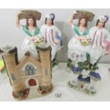 2 19th century Staffordshire flat back figures,