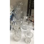 A quantity of glass vases.