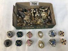 A mixed lot of clip on earrings.